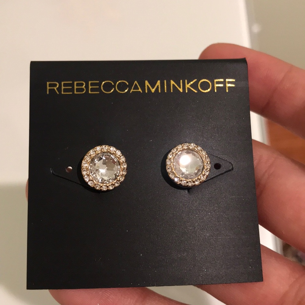 Rebecca Minkoff Stone Gold Earrings Brand New